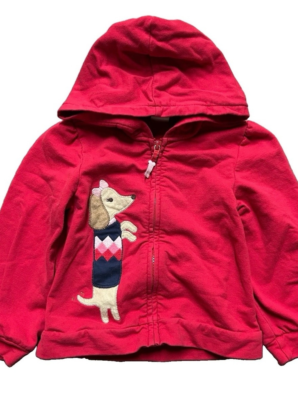 Toddler Girl Gymboree Full Zip Red Hoodie Dog Size 3T